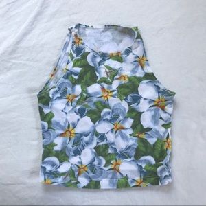Tropical Floral Cropped Tank